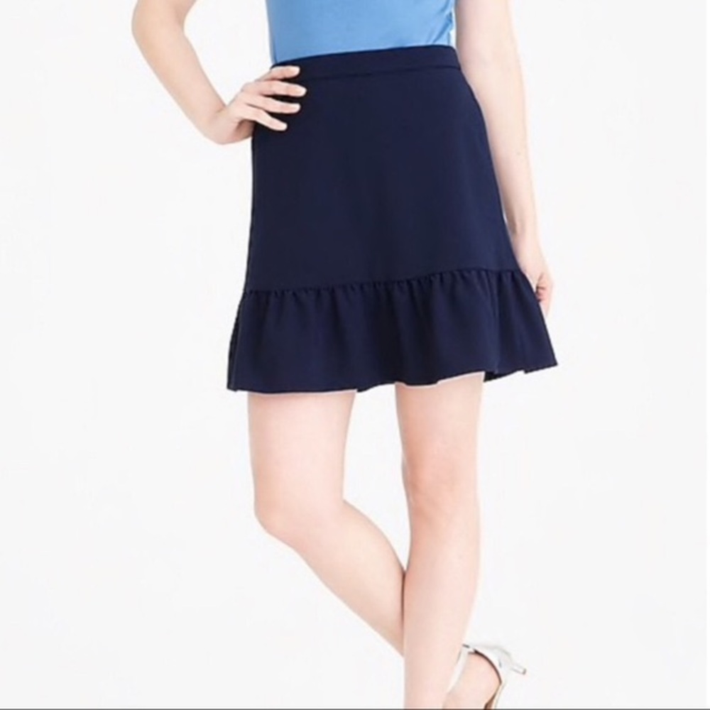 J Crew navy flare skirt